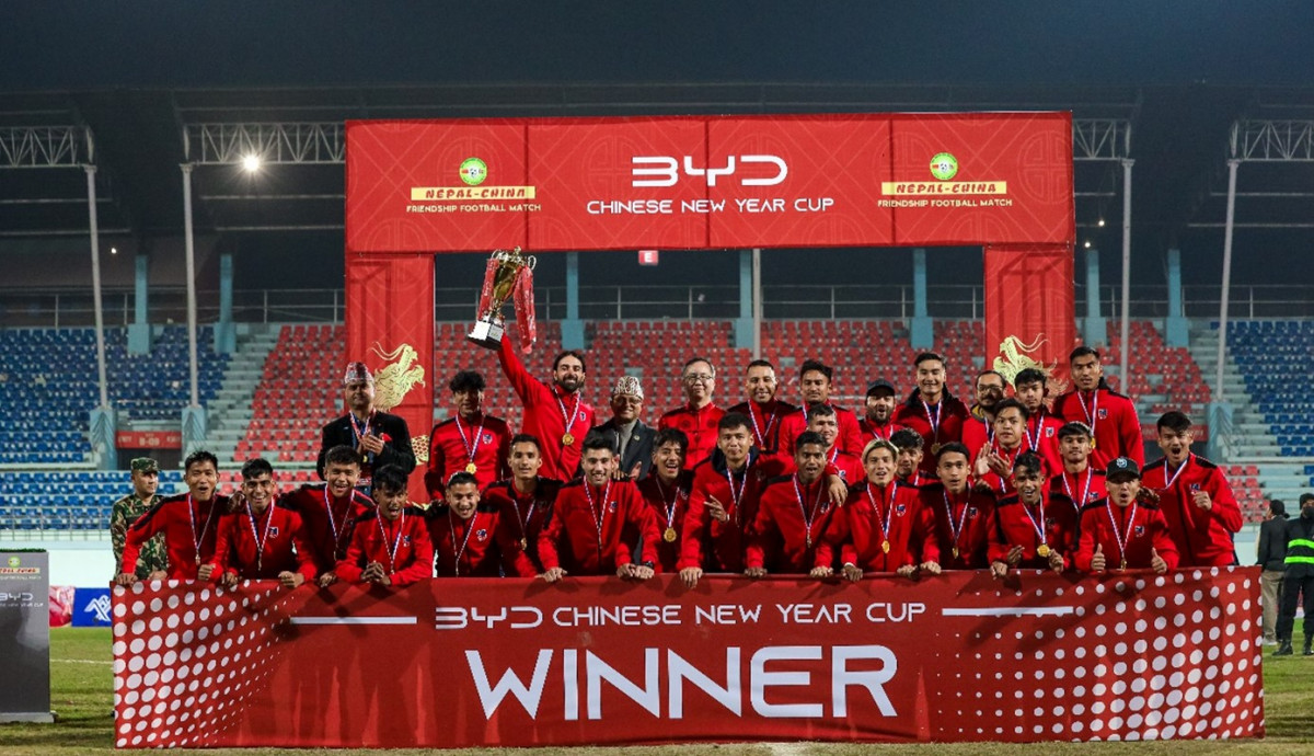 Nepal U-23 Football Team wins the 'BYD Chinese New Year Cup'